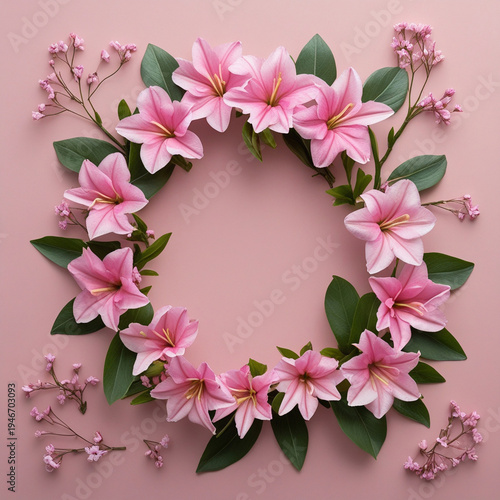 pink flower frame