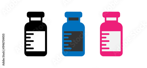 set of colorful medicine bottles with labels