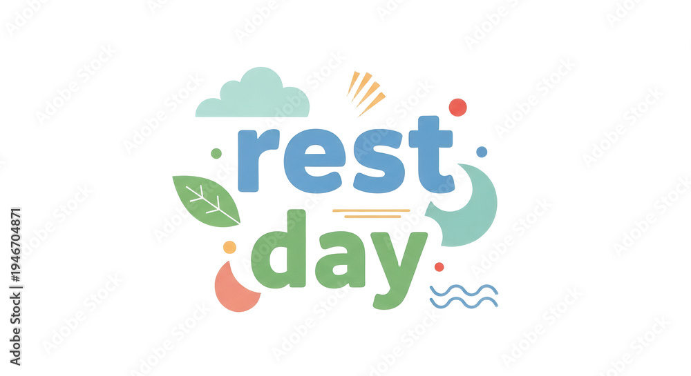Fototapeta premium A vibrant and serene visual depicting the essence of personal downtime and rejuvenation. This cheerful graphic encourages tranquil moments of