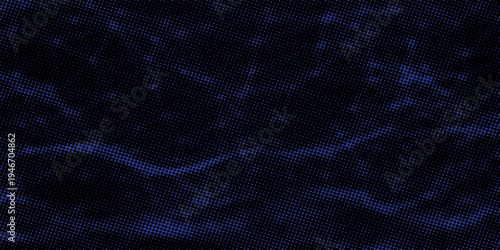 Abstract Grunge Halftone Dotted Background with Distressed Monochrome Texture. Black and Dark Blue Halftone Background