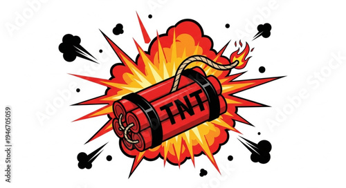 Dynamite Stick Explosion Fire.