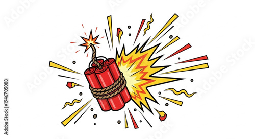 Dynamite Stick Explosion Fire.