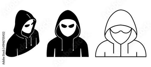 hacker icon vector set
