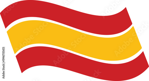 Spanish flag waving isolated on white background symbolizing spain