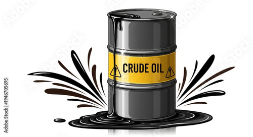Crude Oil Barrel Spill.