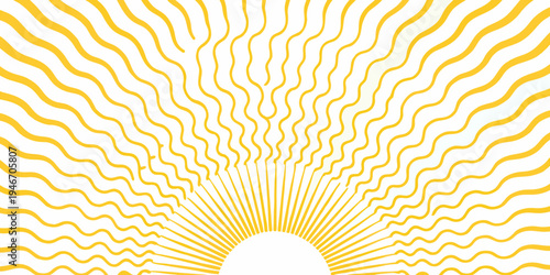 Abstract radiating lines forming a sunburst on a white background
