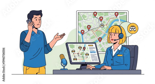 Customer Service Representative Talking.