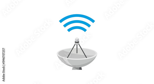 Satellite dish with wireless signal transmission.