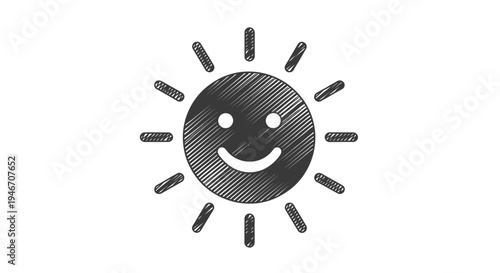 A smiling sun icon with rays.