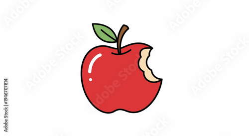 A bitten red apple icon illustration.