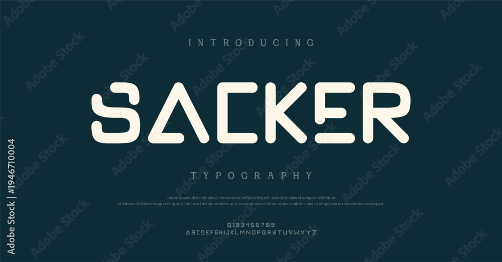 Fototapeta premium Introducing Sacker Typography Font Design