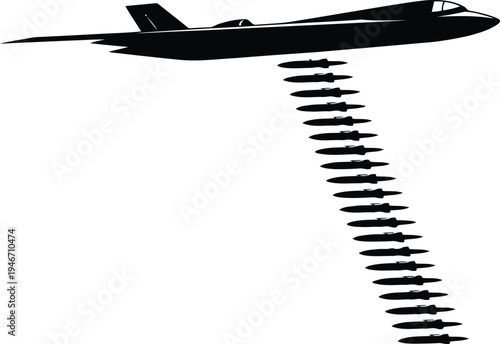 B2 bomber jet blueprint illustration.