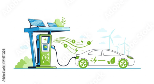 Electric car charging station.
