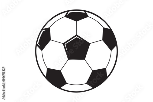 Soccer ball football sport icon with classic hexagon pentagon pattern for tournament graphics team branding sports league promotions and athletic training materials