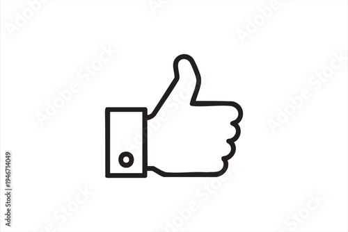 Thumbs up like approval line icon for social media reactions positive feedback user engagement interface design digital communication and online rating systems