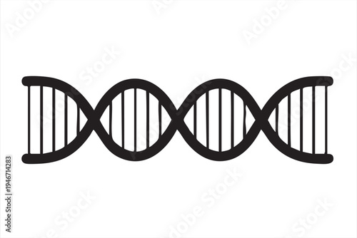 Genetic DNA helix biology icon for biotechnology research genome sequencing molecular science laboratories medicine and biomedical technology graphics