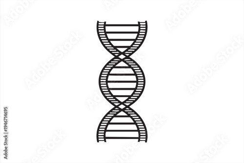 DNA helix molecular biology icon for genetics research genome analysis biotechnology laboratories scientific education and medical innovation graphics