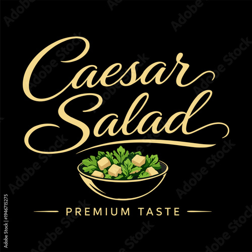 Caesar salad logo vector illustration template