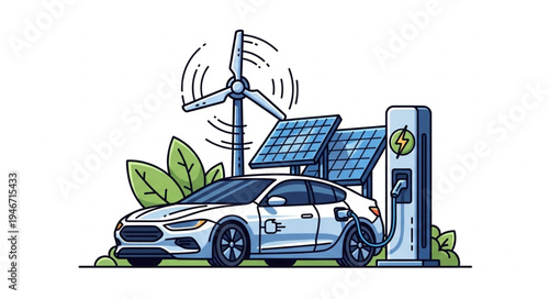 Electric Car Charging Station Solar.