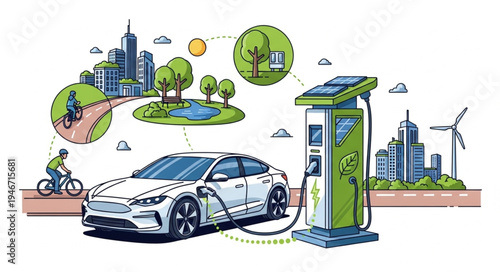 Electric Car Charging Station Urban.