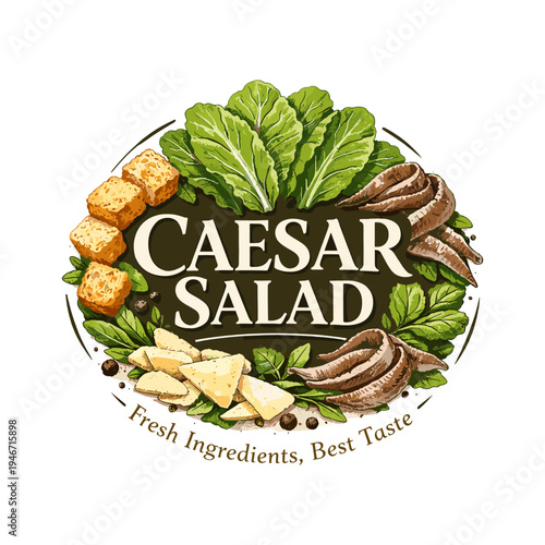 Caesar salad logo vector design