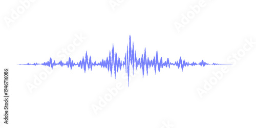 This abstract blue vector illustration features a digital audio wave and music notes, blending technology and sound frequency into a sleek electronic equalizer design for modern business pulses