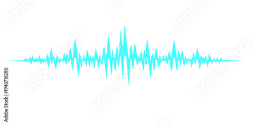 Blue digital audio wave vector illustration featuring a modern frequency equalizer design with electronic pulse lines and technology shapes for music or radio business