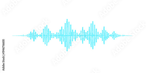 Blue digital technology vector illustration of an abstract music background featuring a heartbeat pulse waveform and audio frequency equalizer spectrum design