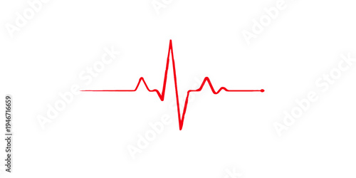 A vector illustration of a red heart beat graph showing a medical pulse rate on an EKG monitor chart for healthcare and finance market business