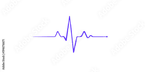 A medical monitor displays a green EKG pulse line where the heartbeat frequency forms a heart symbol, creating a graphic electrocardiogram wave illustration for healthcare