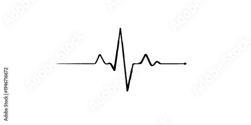 Vector illustration of a heart and electrocardiogram graph showing a blue medical pulse wave and green heartbeat line for cardiology health monitoring