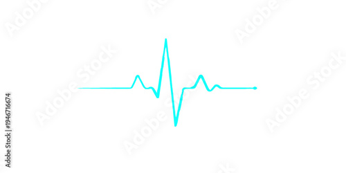 An ekg monitor displaying a green medical pulse wave that forms a heart symbol, illustrating a healthy cardiac frequency and rhythm through a digital electrocardiogram graph