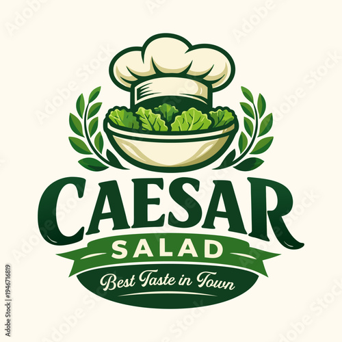 Caesar salad logo vector design
