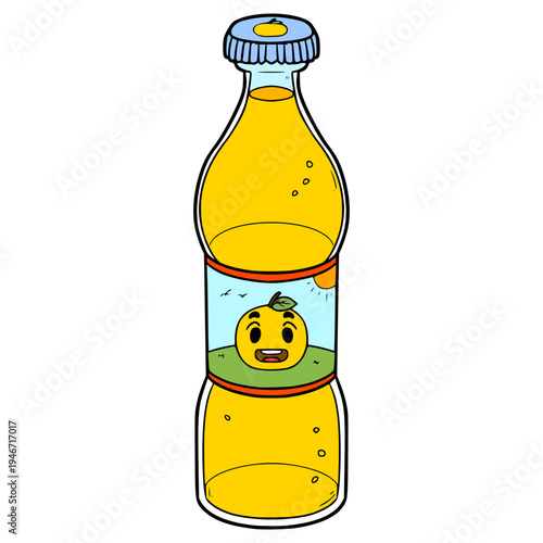 orange soda illustration hand drawn isolated vector