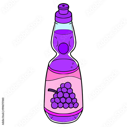 grape ramune illustration hand drawn isolated vector
