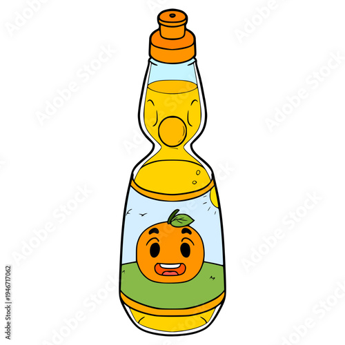 orange ramune illustration hand drawn isolated vector