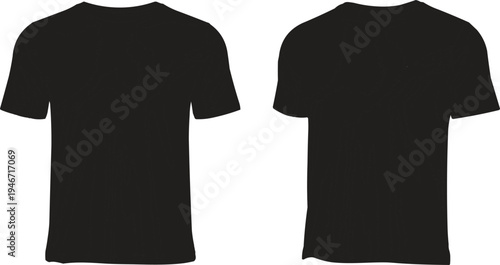 of course! the picture shows a black t-shirt, seen from both the front and back. t-shirts are a common type of clothing, usually made of cotton or a cotton blend, and are known for their comfort and 