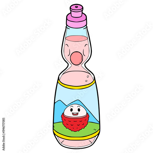 lychee ramune illustration hand drawn isolated vector