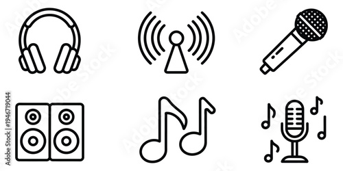 Various audio equipment and devices for recording and playback, modern collection of sound technology