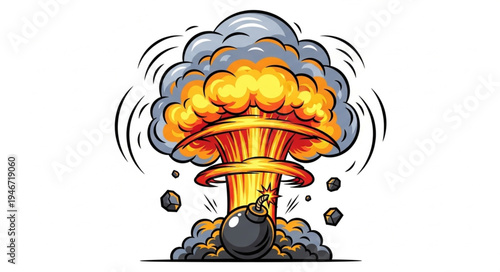 Explosion blast bomb detonation.