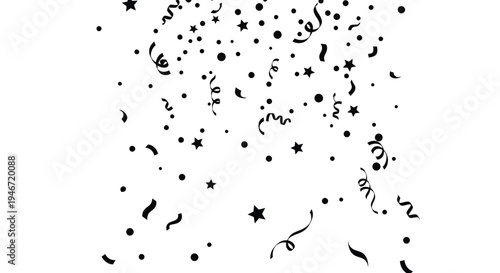 Falling confetti and stars create a celebratory dark silhouette