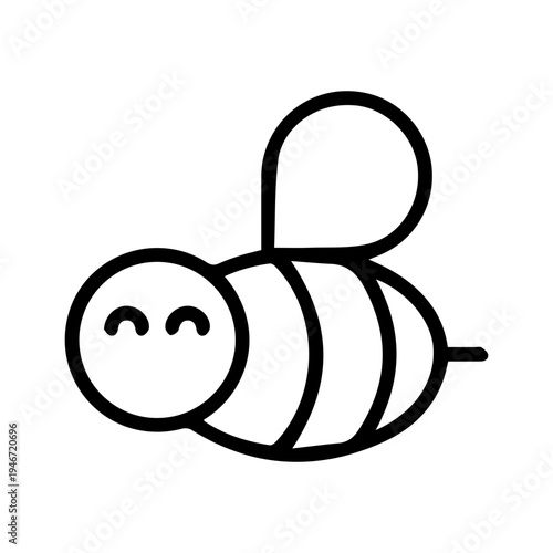 Cute Bee Flying Icon