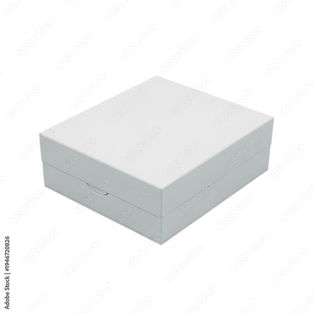 Naklejka premium Closed white cardboard box on transparent background