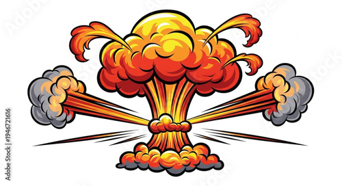 Explosion blast fire bomb.