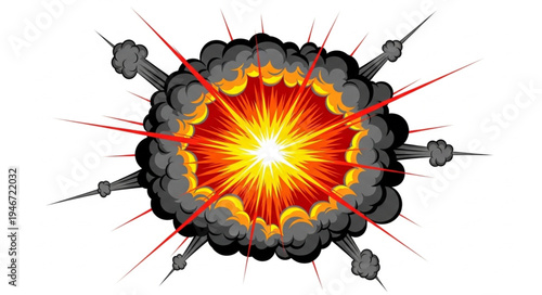 Explosion blast fire bomb effect.