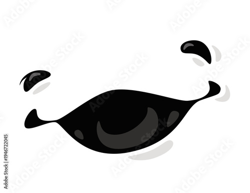 T-shirt design with funny face of smiling dolphin