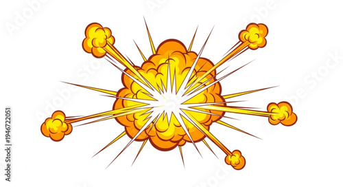 Explosion blast fire bomb effect.