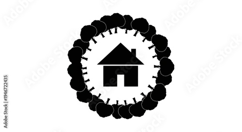 House Surrounded by Trees - A Symbol of Home and Nature.