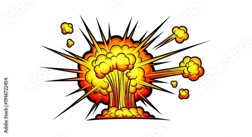 Explosion blast cartoon style image.
