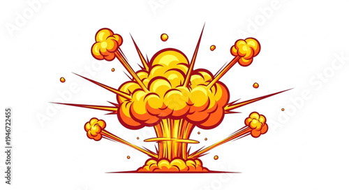 Explosion blast cartoon style.